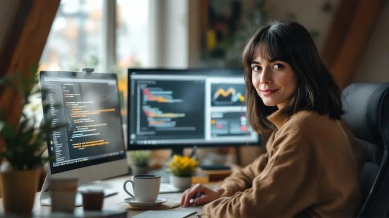 Quereinsteiger in Bamberg arbeitet im Homeoffice an KI-Workflows für Automotive-Anwendungen